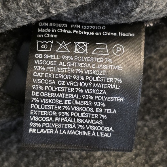 NWT H&M Men Dark Gray Button Herringbone Flannel Overshirt Pockets Size Large - Picture 5 of 7